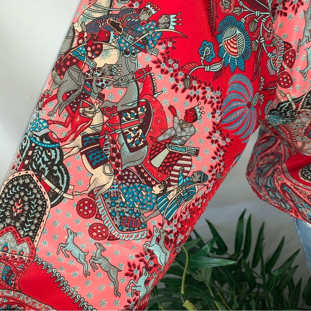 Vintage Vibrant Artsy Reversible Bomber Jacket Quilted - Picture 15 of 15